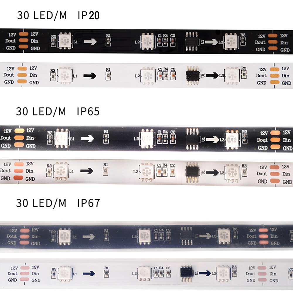 WS2811 DC12V 150LEDs Programmable LED Strip Lights, Addressable Digital Full Color Chasing Flexible LED Strips, Indoor Use, 5m/16.4ft Per Reel By Sale WS2811 DC12V 150LEDs Programmable LED Strip Lights, Addressable Digital Full Color Chasing Flexible LED Strips, Indoor Use, 5m/16.4ft Per Reel By Sale
